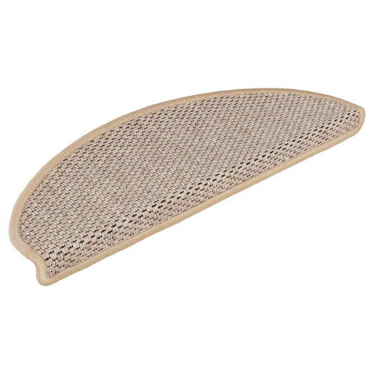 Selvklebende trappematter sisal 15 stk 65x21x4 cm lys beige