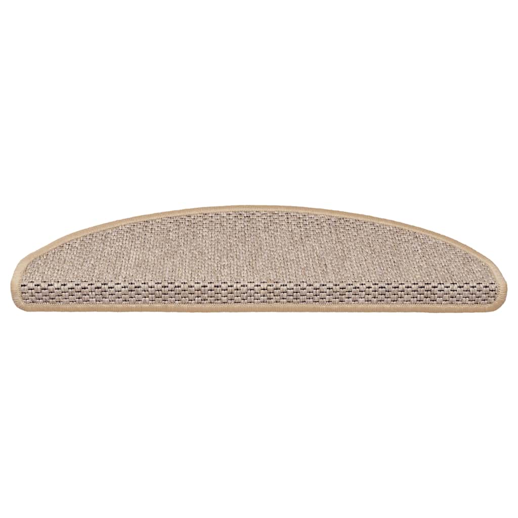 Selvklebende trappematter sisal 15 stk 65x21x4 cm lys beige