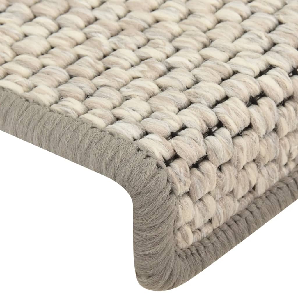 Selvklebende trappematter sisal 15 stk 65x21x4 cm platina