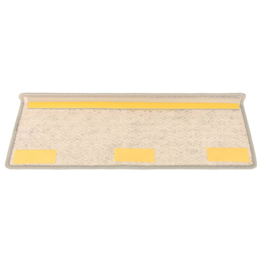 Selvklebende trappematter sisal-utseende 15 stk 65x21x4 cm sølv