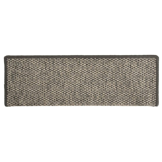 Selvklebende trappematter sisal 15 stk 65x21x4 cm grå og beige