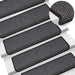 Selvklebende trappematter sisal 15 stk 65x21x4 cm antrasitt