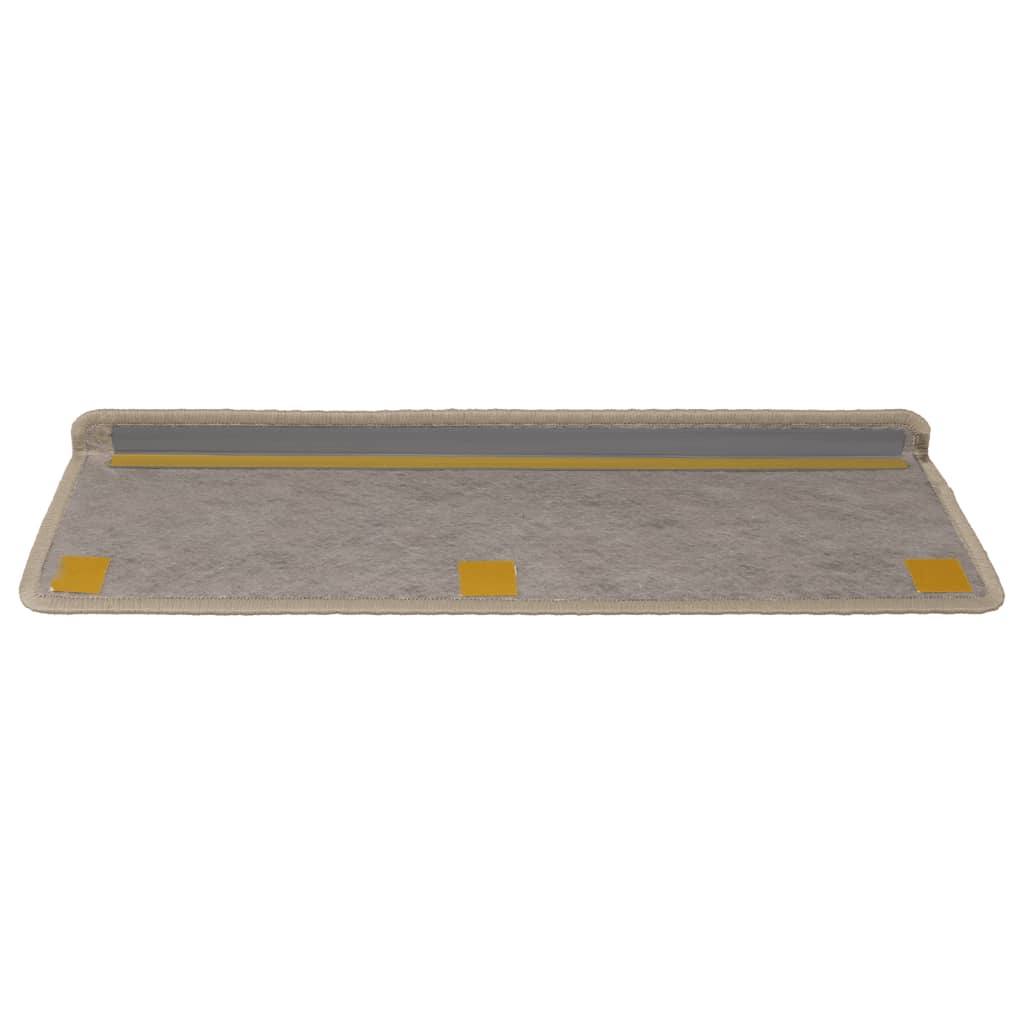 Selvklebende trappematter sisal 15 stk 65x21x4 cm mørk beige