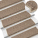 Selvklebende trappematter sisal-utseende 15 stk 65x21x4 cm sand