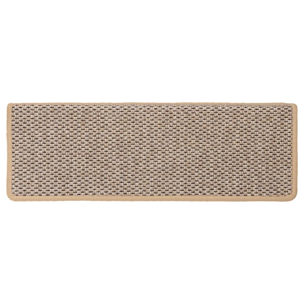 Selvklebende trappematter sisal-utseende 15 stk 65x21x4cm beige