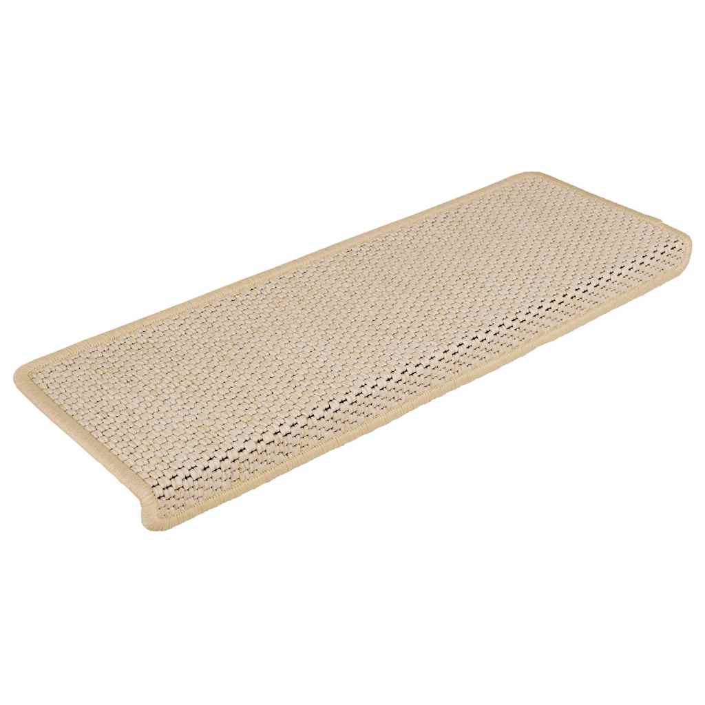 Selvklebende trappematter sisal-utseende 15stk 65x21x4 cm Berber