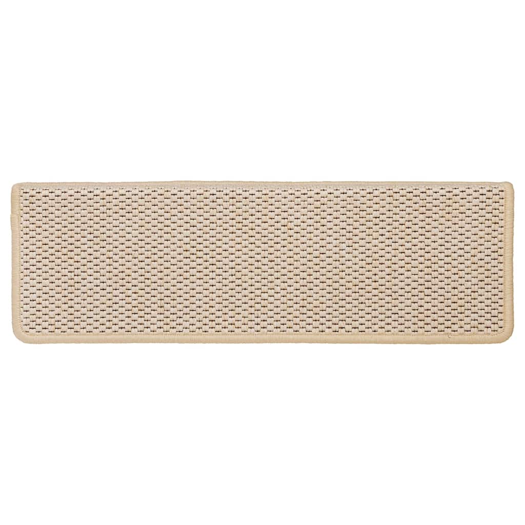 Selvklebende trappematter sisal-utseende 15stk 65x21x4 cm Berber