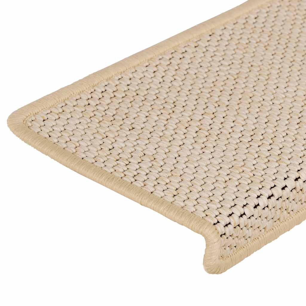 Selvklebende trappematter sisal-utseende 15stk 65x21x4 cm Berber