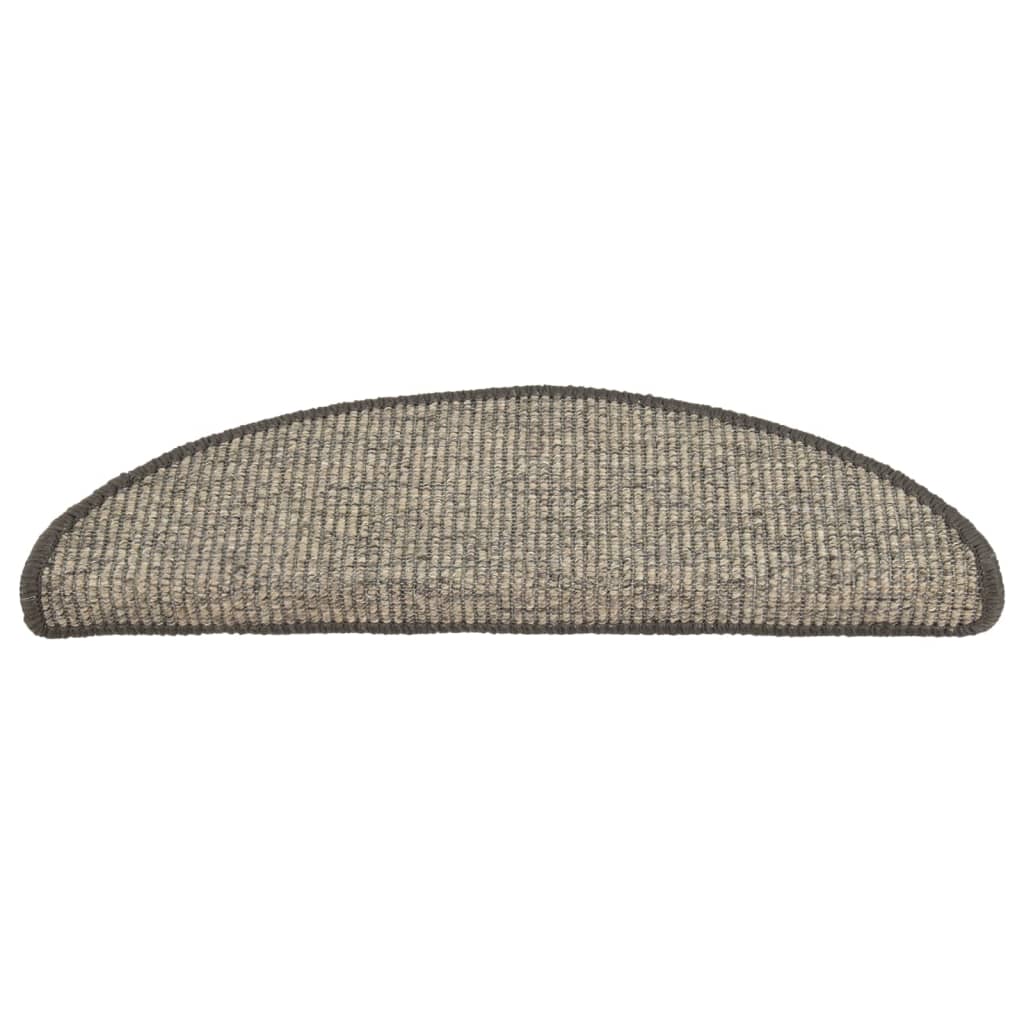 Trappematter 15 stk 56x17x3 cm beige og grå halvrund