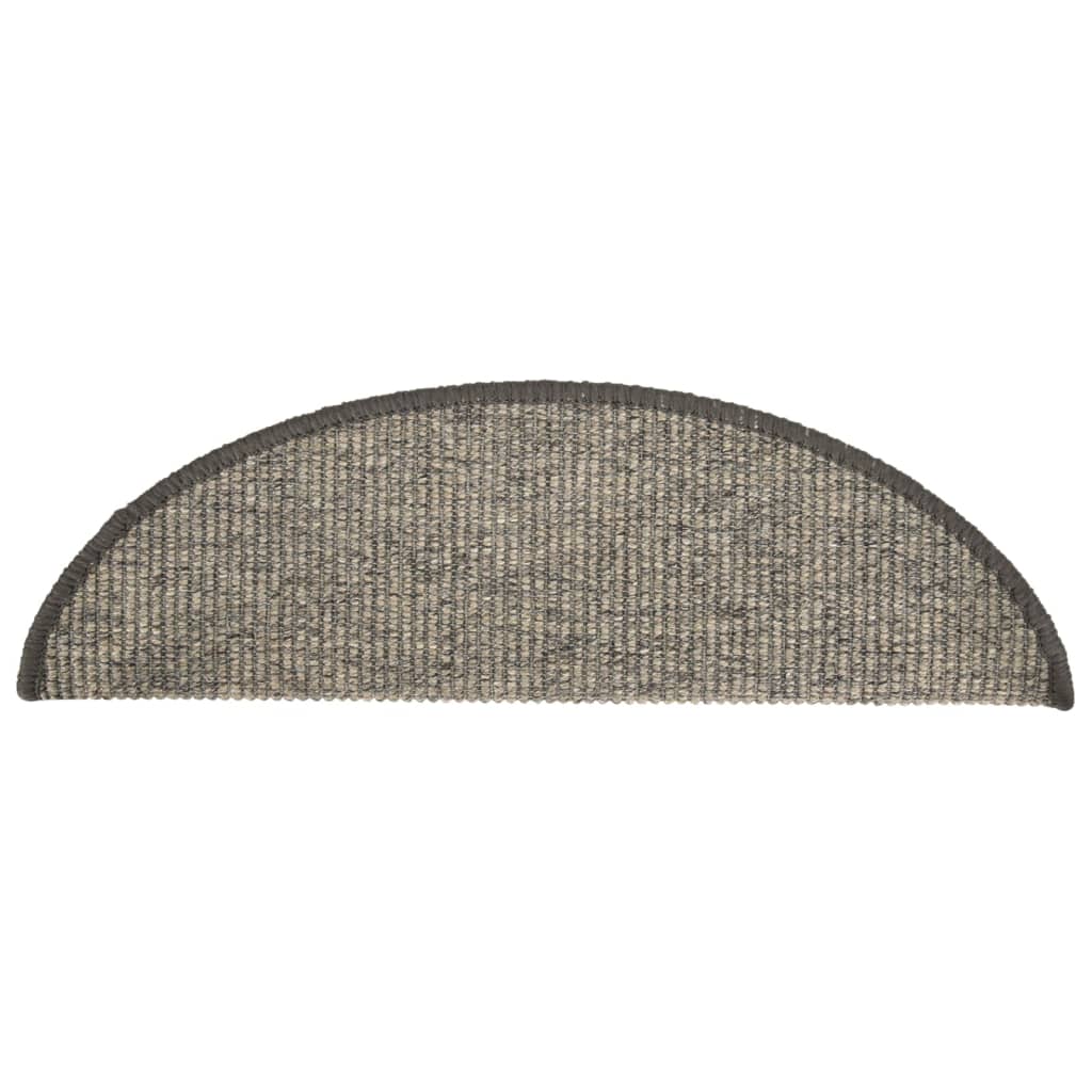 Trappematter 15 stk 56x17x3 cm beige og grå halvrund