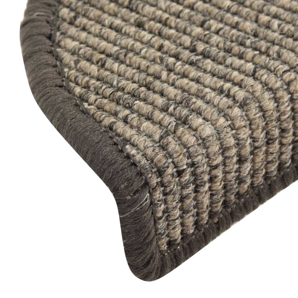 Trappematter 15 stk 56x17x3 cm beige og grå halvrund