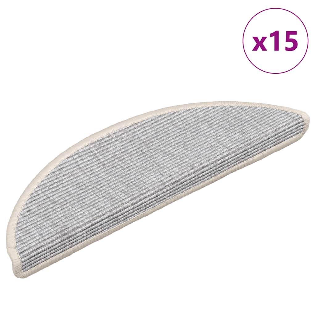 Trappematter 15 stk 56x17x3 cm sølvfargede halvrund