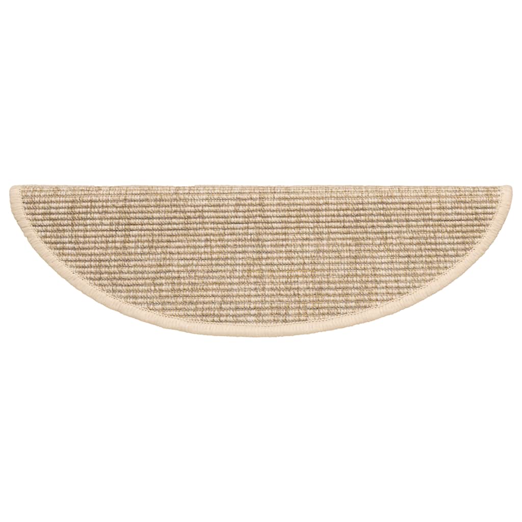 Trappematter 15 stk 56x17x3 cm lys beige halvrund