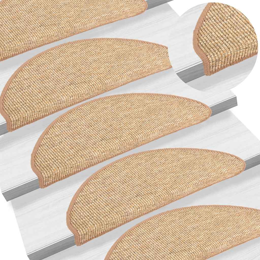Trappematter 15 stk 56x17x3 cm lysebrune halvrund