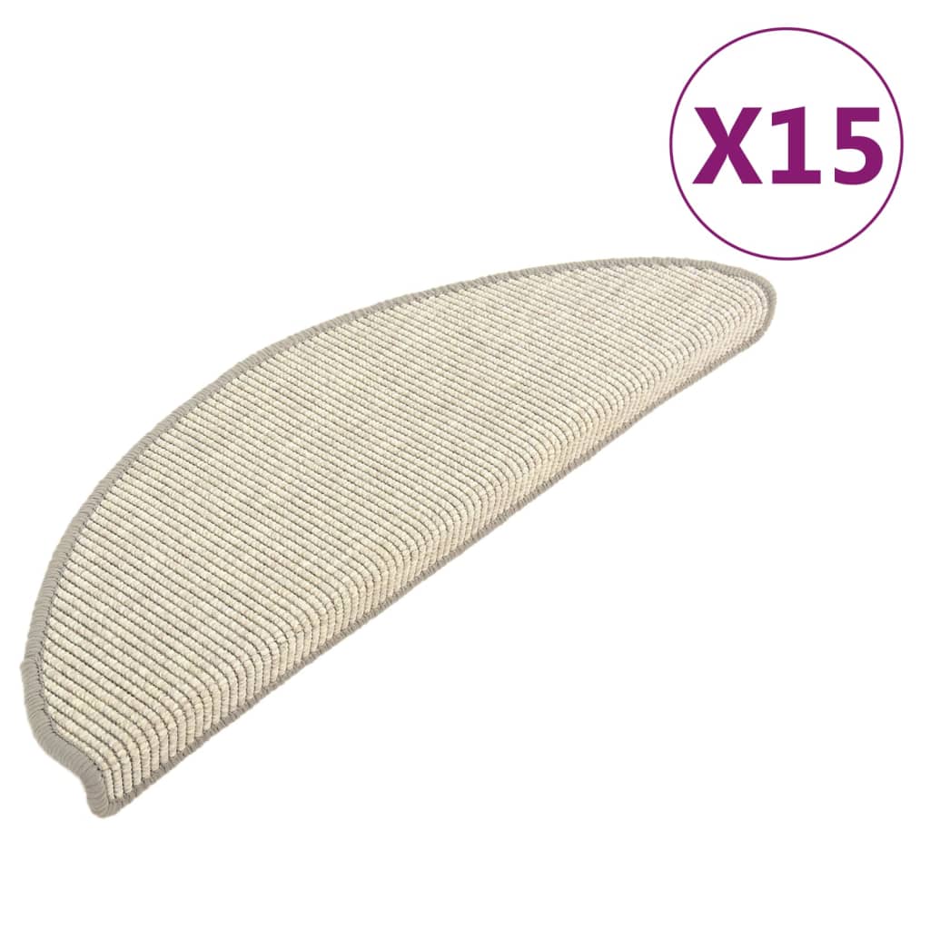 Trappematter 15 stk 65x21x4 cm sølvfargede halvrund store