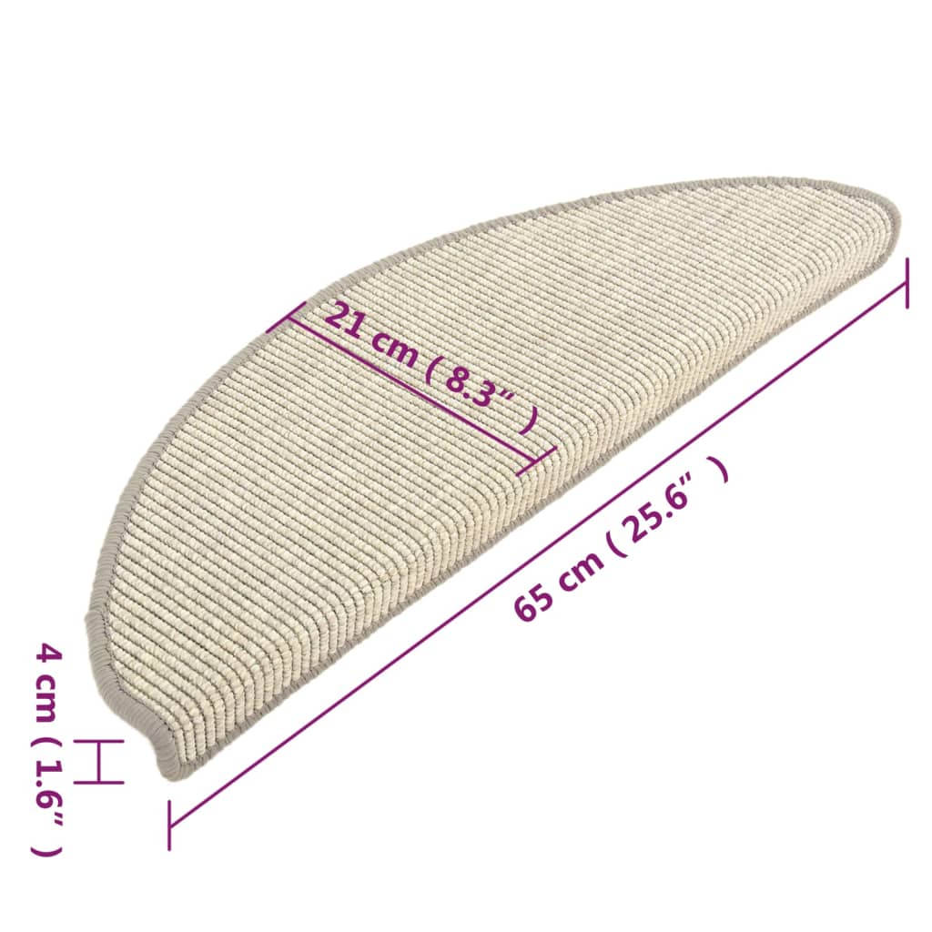 Trappematter 15 stk 65x21x4 cm sølvfargede halvrund store