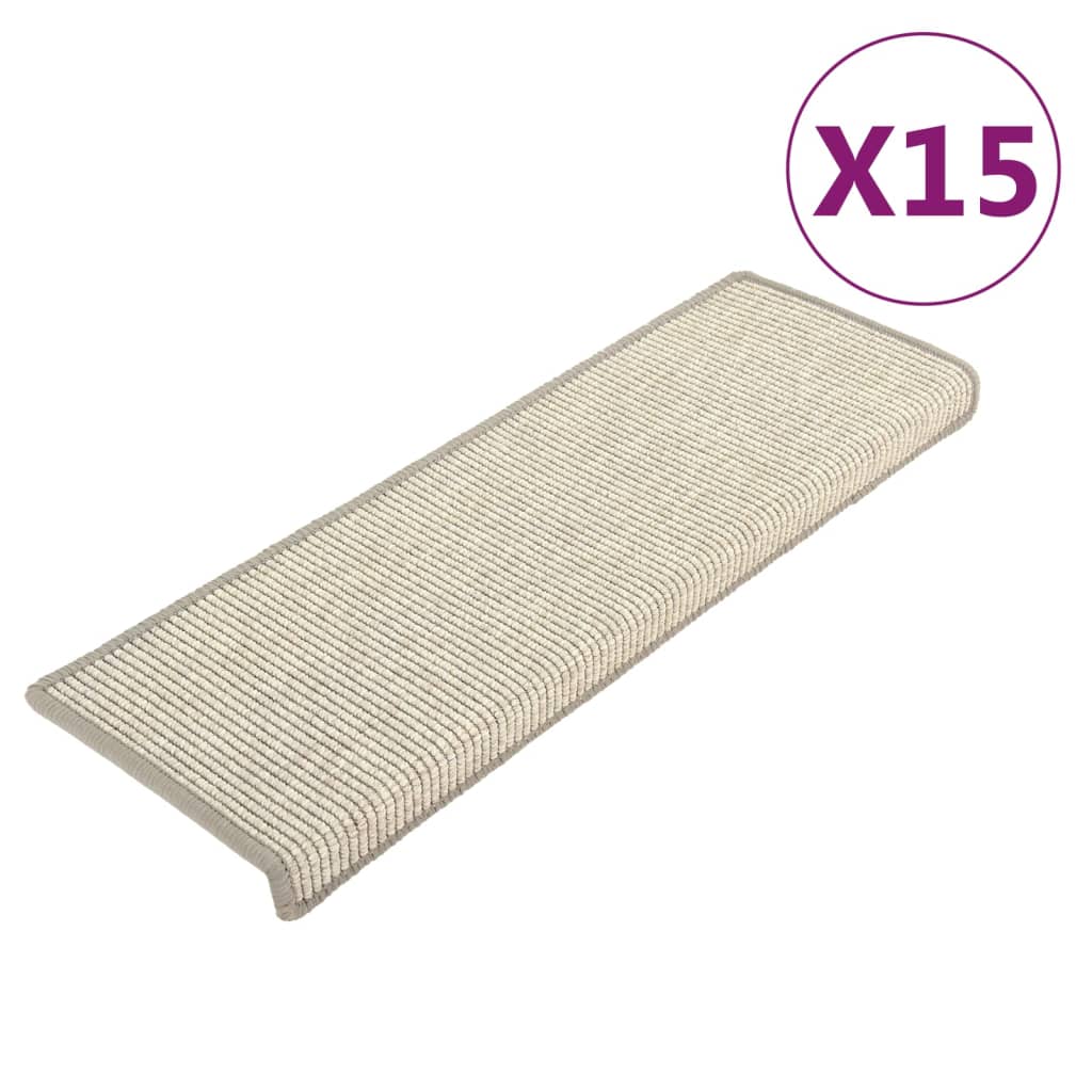 Trappematter 15 stk 65x21x4 cm sølv rektangulær kant