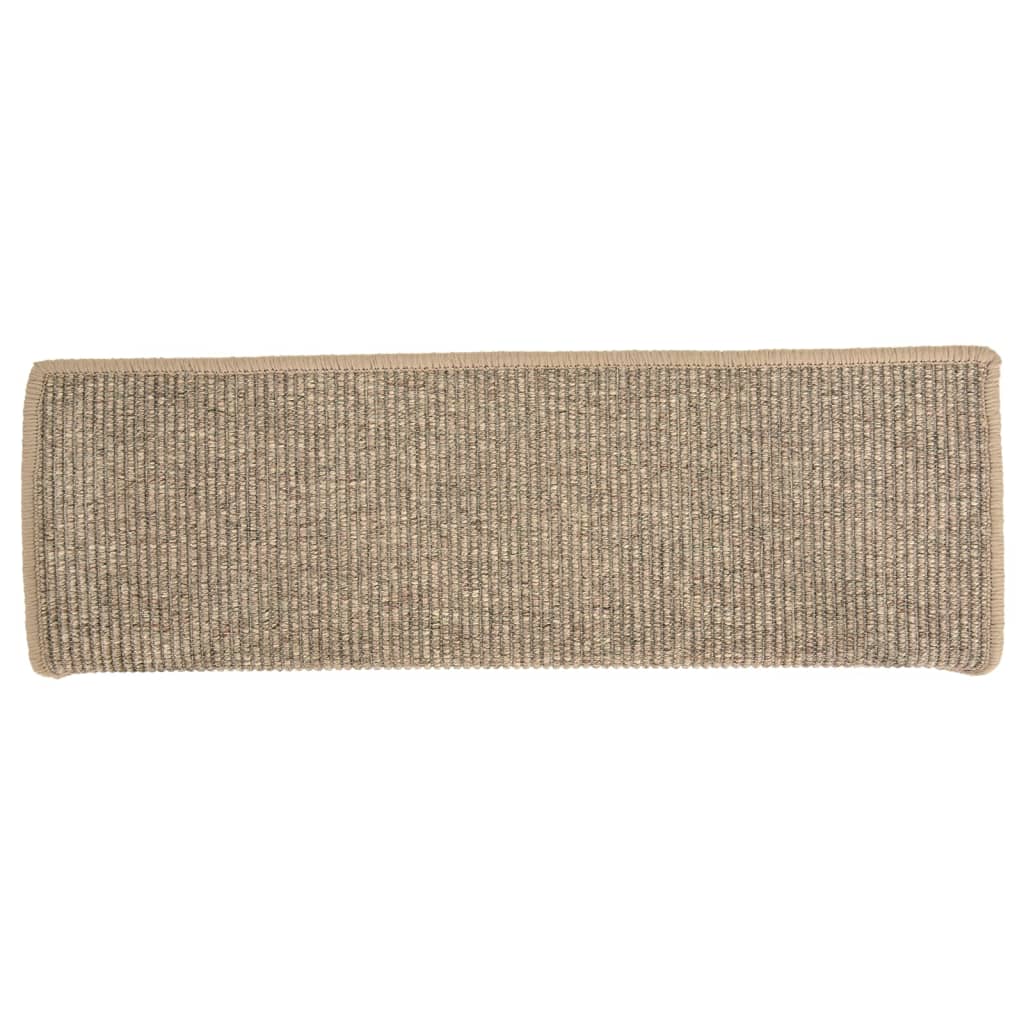 Trappematter 15 stk 65x21x4 cm mørk beige rektangulær kant