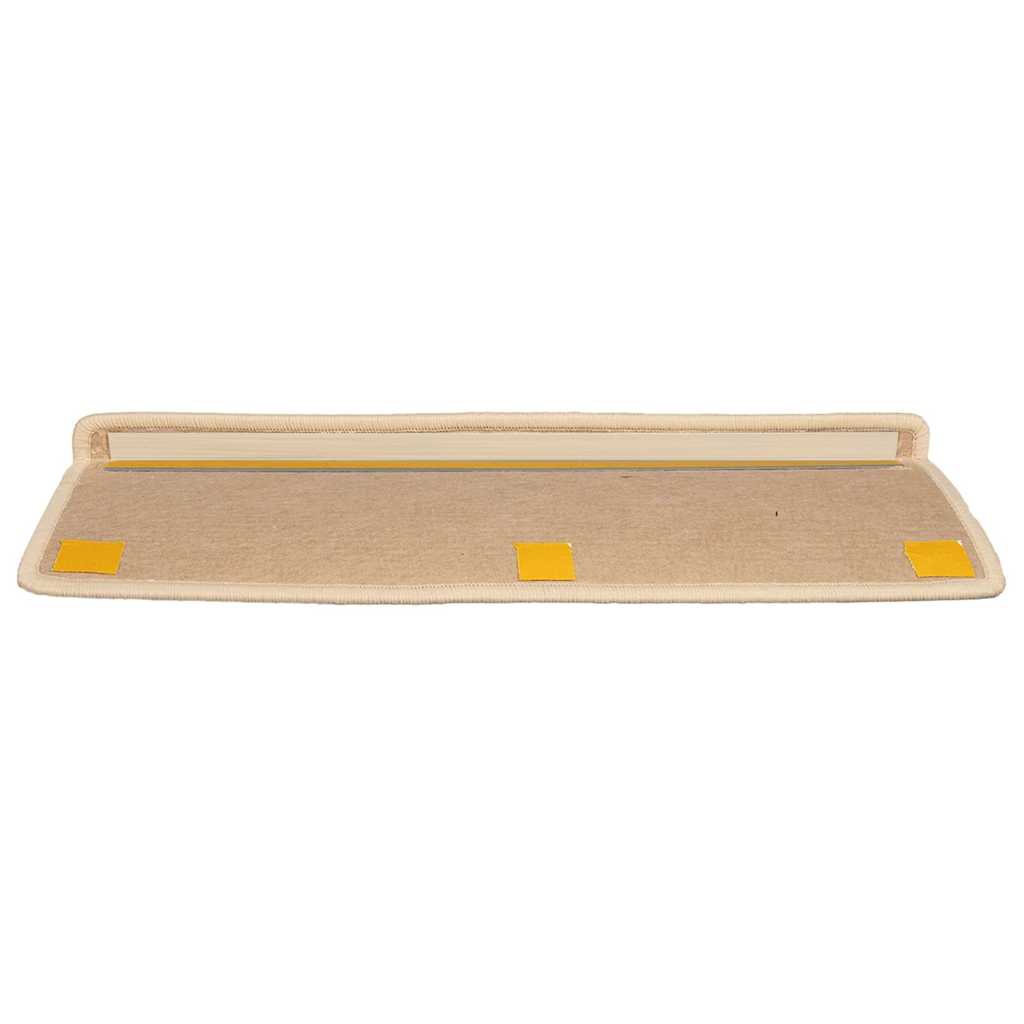 Trappematter 15 stk 65x21x4 cm lys beige rektangulær kant
