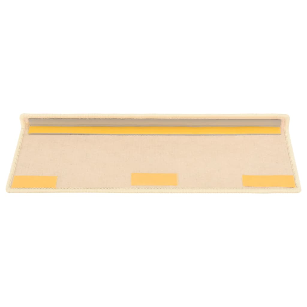 Trappematter 15 stk 65x21x4 cm lys beige rektangulær kant