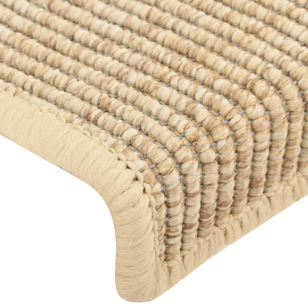 Trappematter 15 stk 65x21x4 cm lys beige rektangulær kant