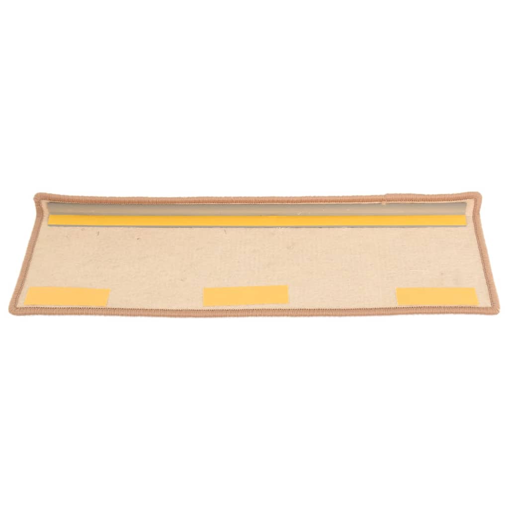 Trappematter 15 stk 65x21x4 cm lysebrune rektangulære kanter