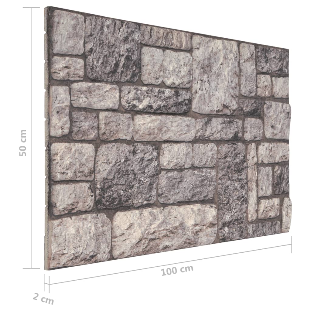 3D veggpaneler med lysegrått mursteindesign 10 stk EPS