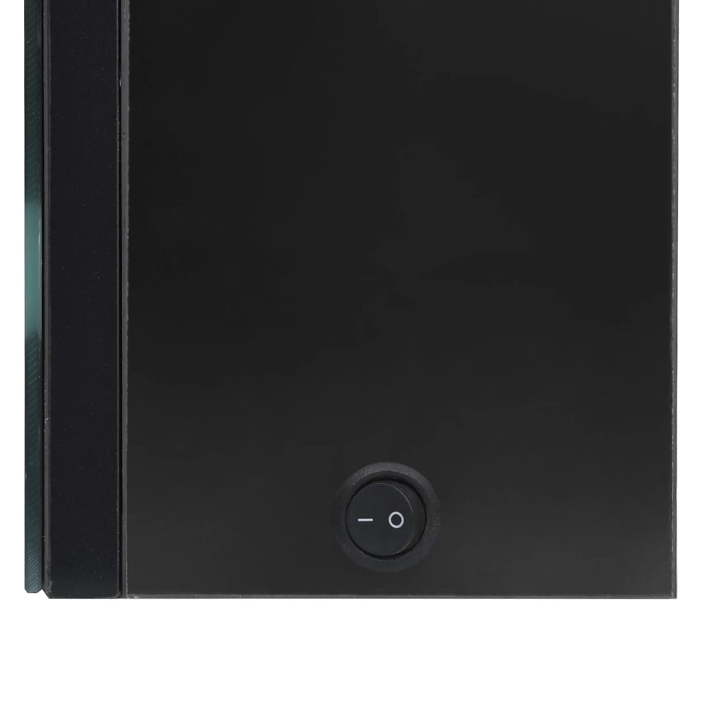 LED-speilskap til bad blank svart 50x14x60 cm