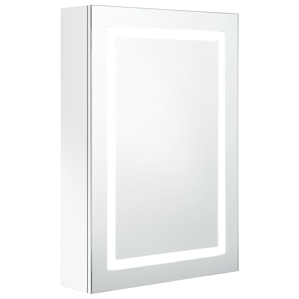 LED-speilskap til bad blank hvit 50x13x70 cm