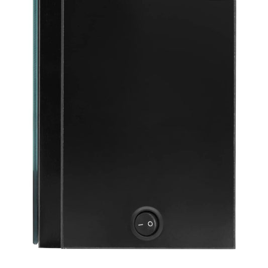 LED-speilskap til bad blank svart 50x13x70 cm