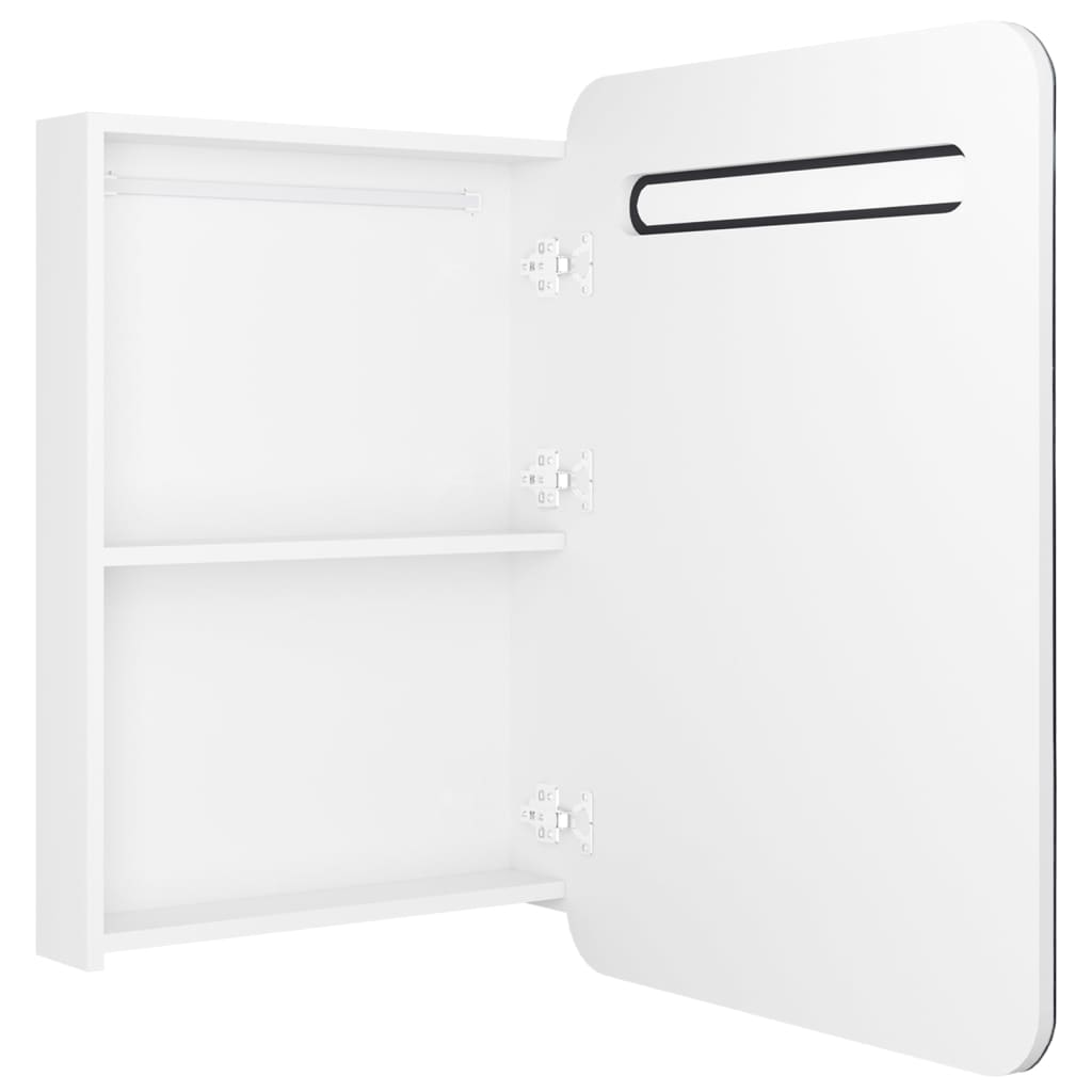 LED-speilskap til bad blank hvit 60x11x80 cm