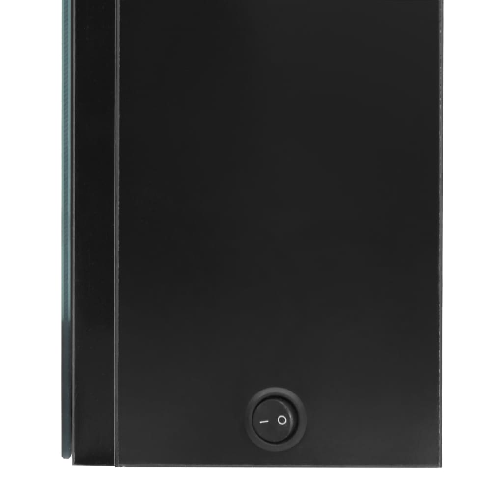 LED-speilskap til bad blank svart 80x12x68 cm