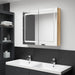 LED-speilskap til bad eik 80x12x68 cm