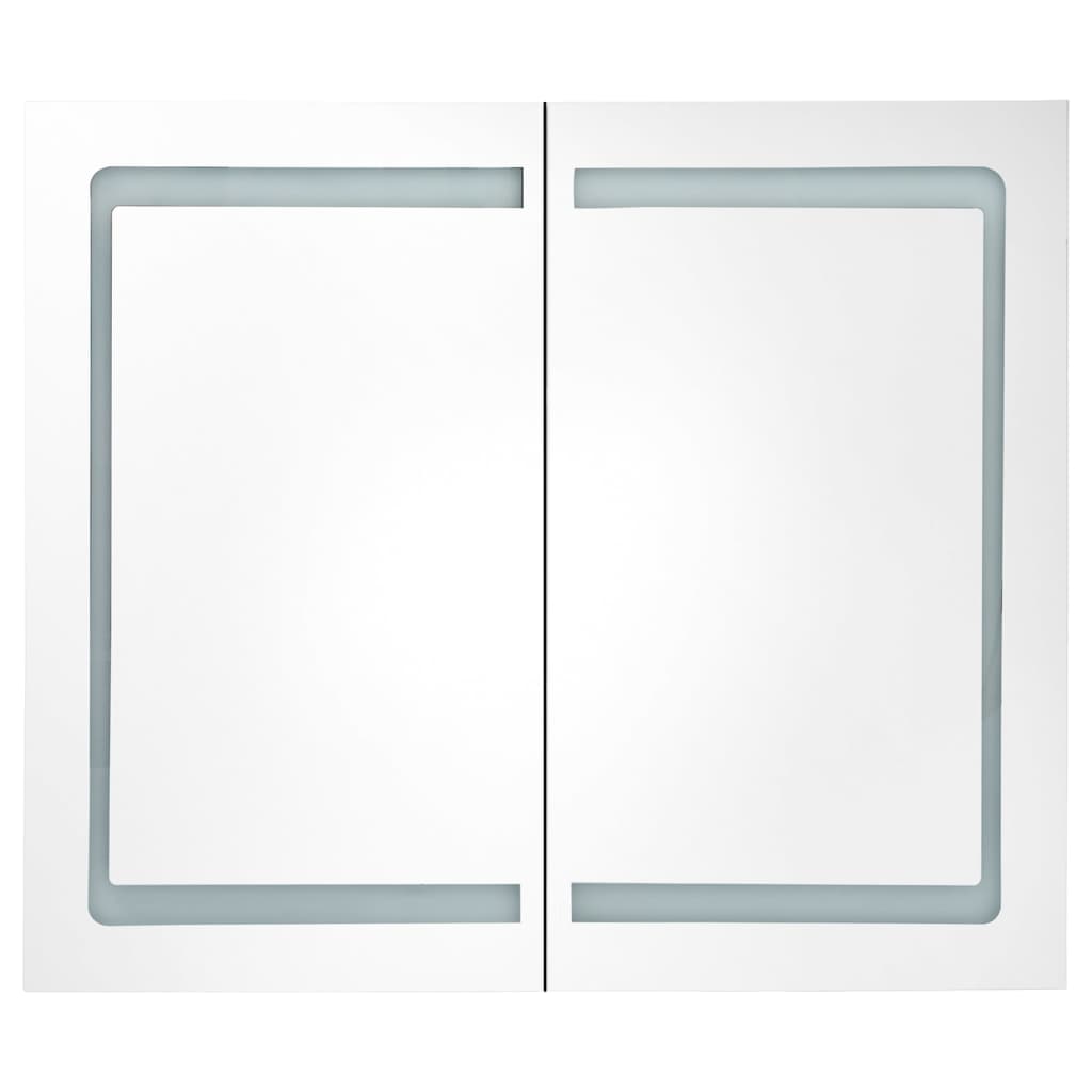 LED-speilskap til bad blank hvit 80x12x68 cm