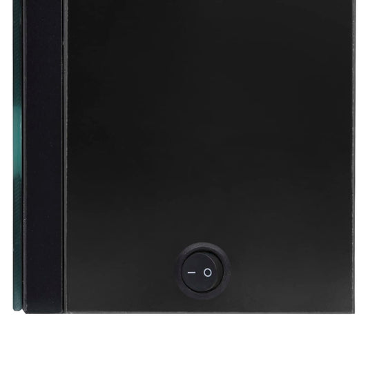 LED-speilskap til bad blank svart 62x14x60 cm