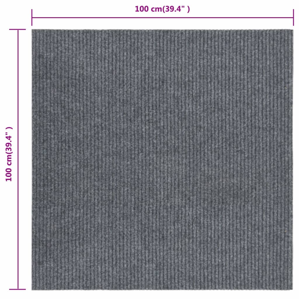 Smussfangende teppeløper 100x100 cm grå