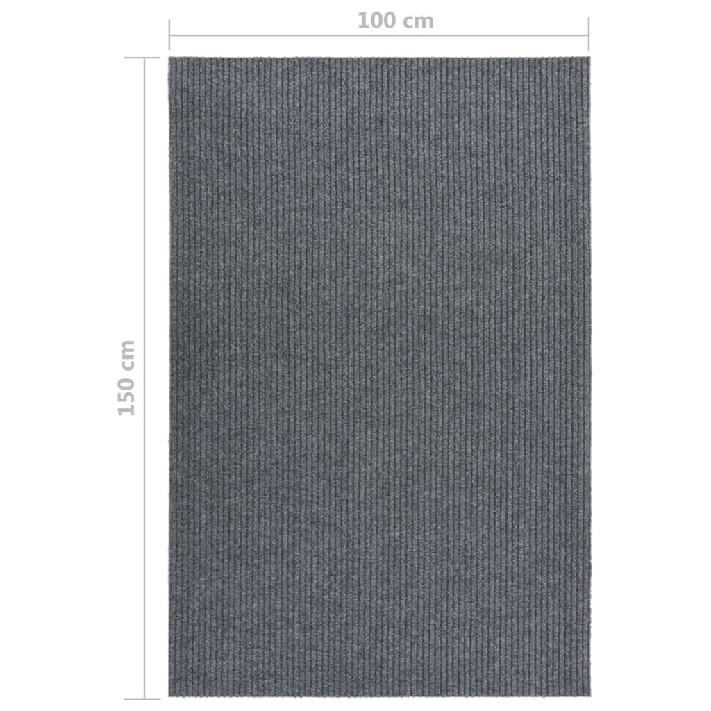 Smussfangende teppeløper 100x150 cm grå