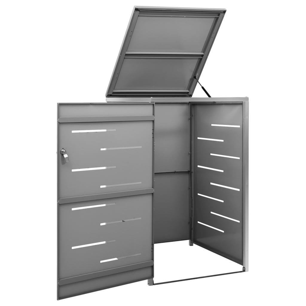 Søppeldunkskur enkelt 69x77,5x112,5 cm rustfritt stål