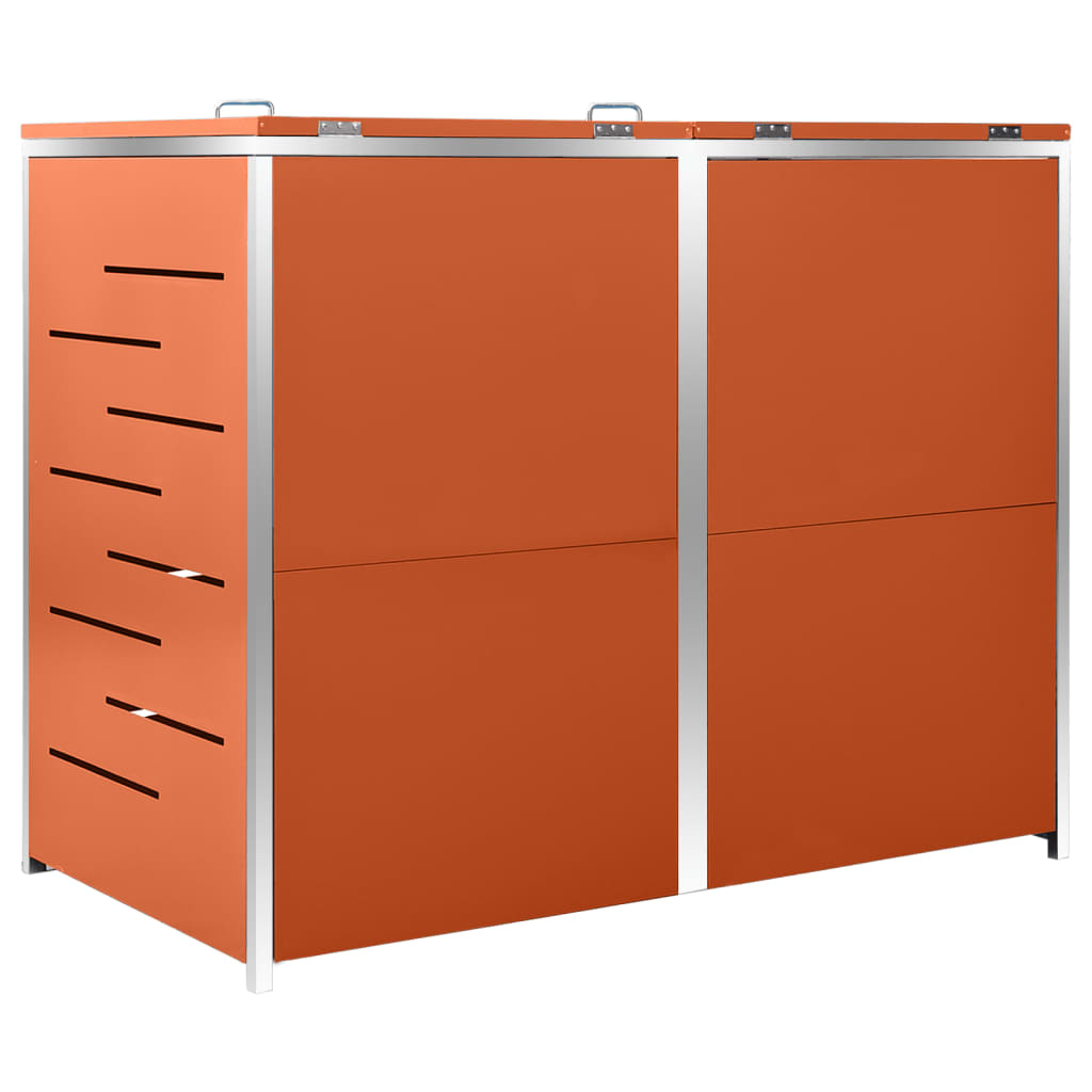 Søppeldunkskur dobbelt 138x77,5x115 cm rustfritt stål