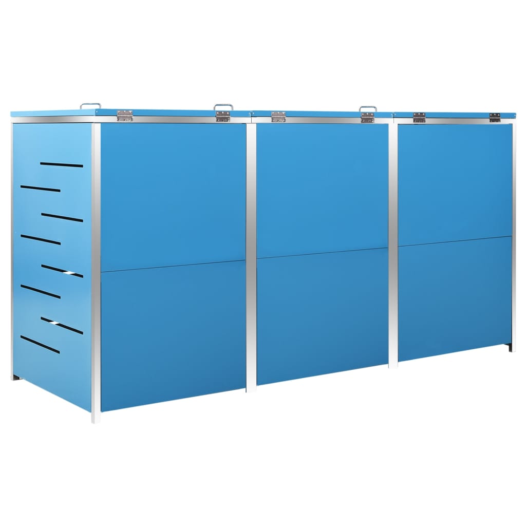 Søppeldunkskur trippelt 207x77,5x115 cm rustfritt stål