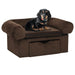 Hundesofa med skuff brun 75x50x38 cm plysj