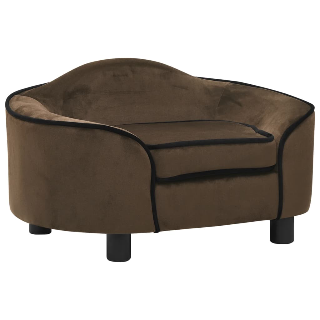 Hundesofa brun 67x47x36 cm plysj