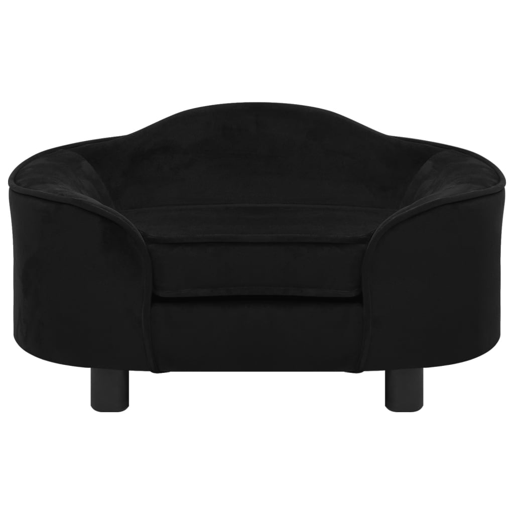 Hundesofa svart 67x47x36 cm plysj