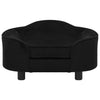 Hundesofa svart 67x47x36 cm plysj