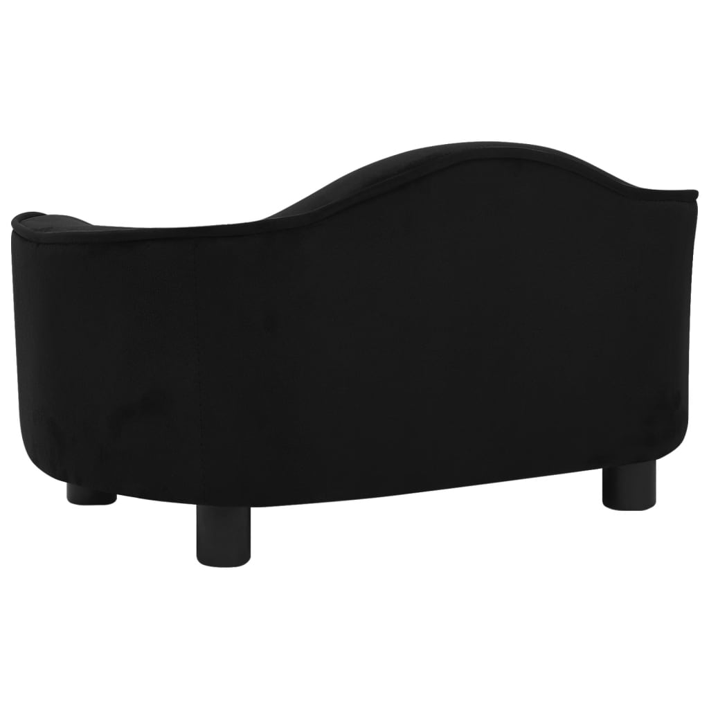 Hundesofa svart 67x47x36 cm plysj