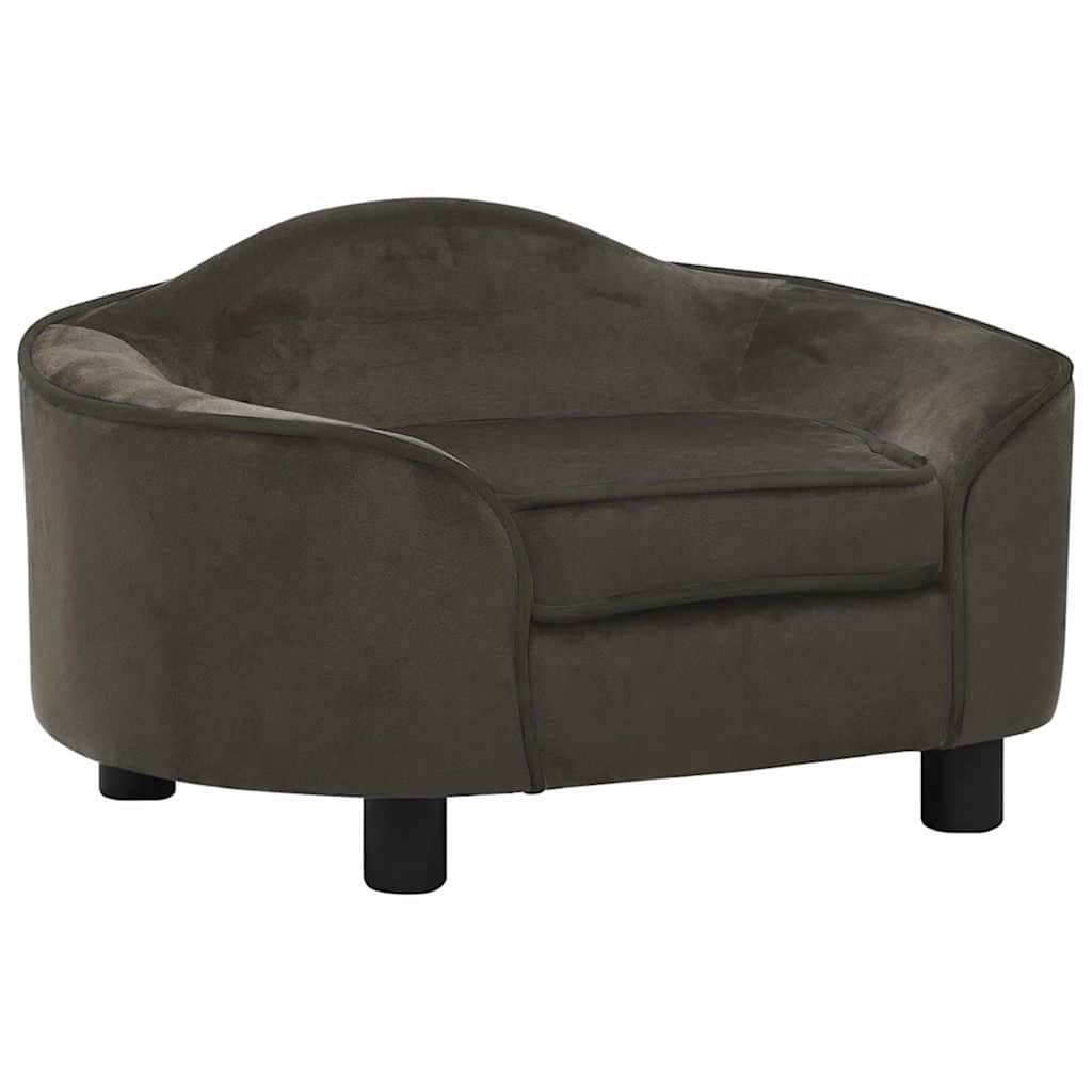 Hundesofa mørkegrå 67x47x36 cm plysj