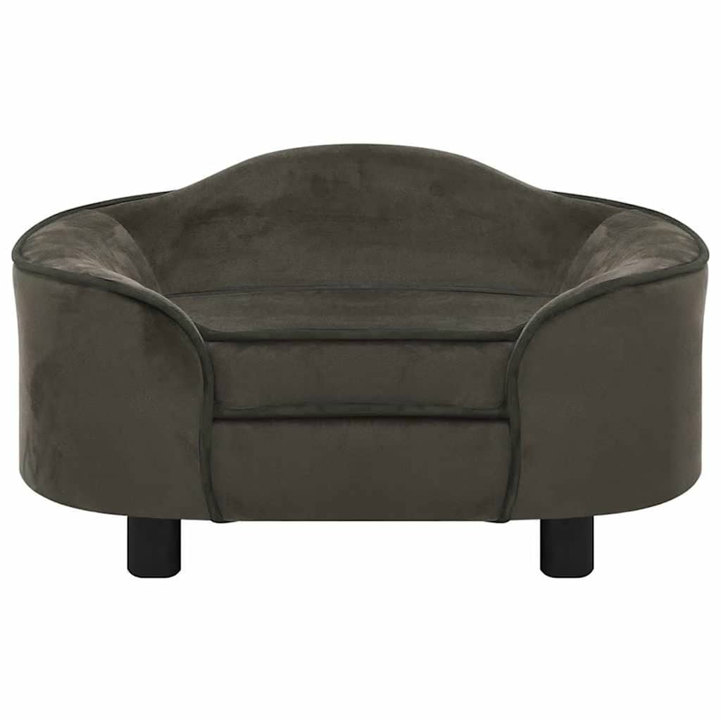 Hundesofa mørkegrå 67x47x36 cm plysj