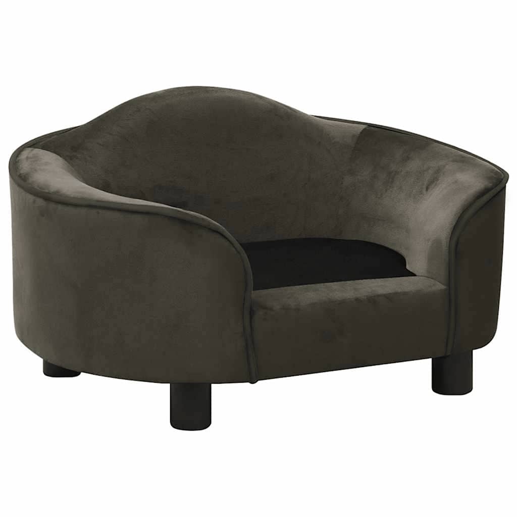 Hundesofa mørkegrå 67x47x36 cm plysj