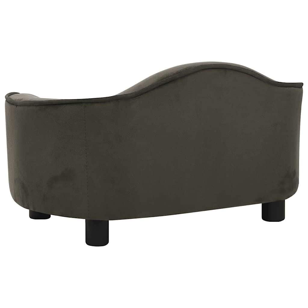 Hundesofa mørkegrå 67x47x36 cm plysj