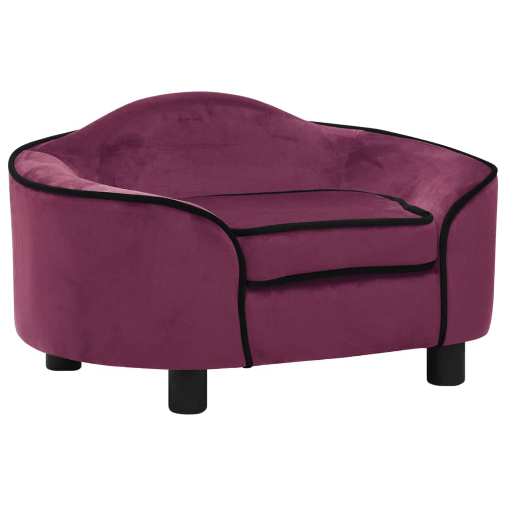 Hundesofa burgunder 67x47x36 cm plysj